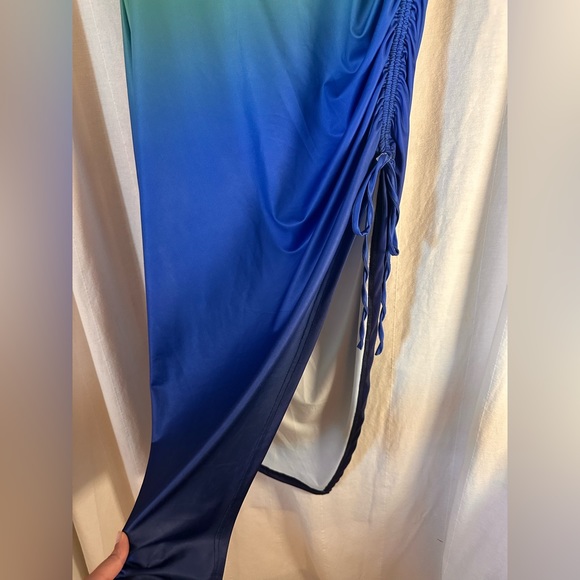 Blue green ombre dress. New without tags. XX large with adjustable slit. - Picture 2 of 2